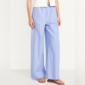 Wide leg poplin pant